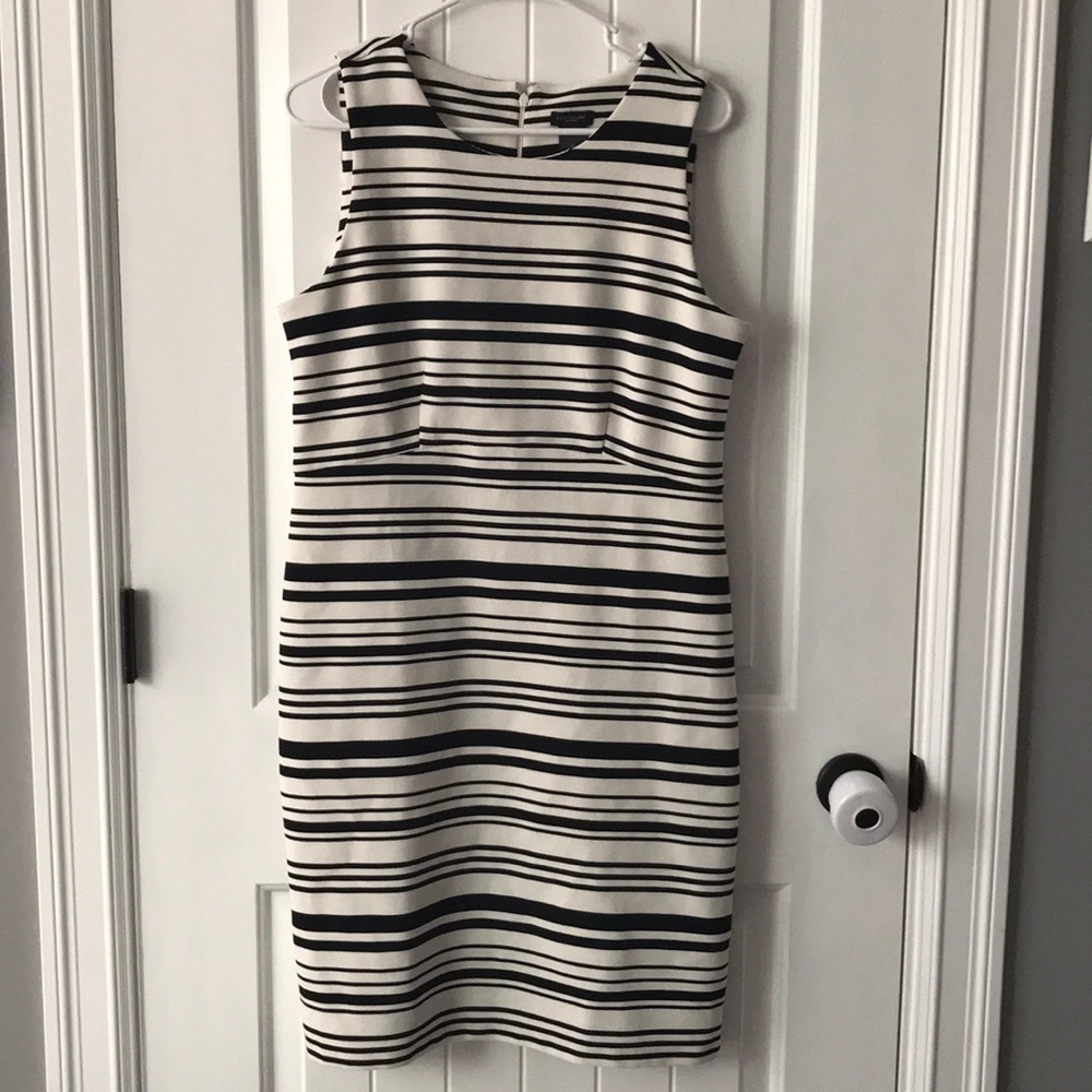 Off White and Black striped dress